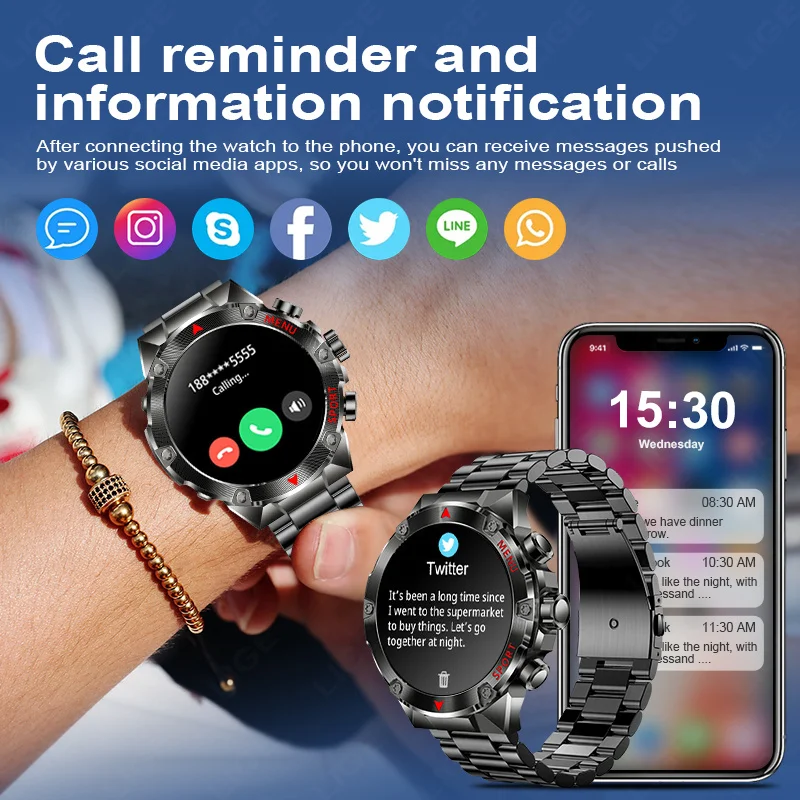 LIGE 1.43ġ AMOLED ũ  Ʈ ġ  ȭ  ȭ  ǰ     Smartwatch
