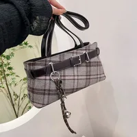 Sac à bandoulière rétro à carreaux pour femme 2026 – Nouveau sac fourre-tout texturé et tendance, polyvalent pour le travail et les trajets quotidiens, sacs à main pour femmes 4