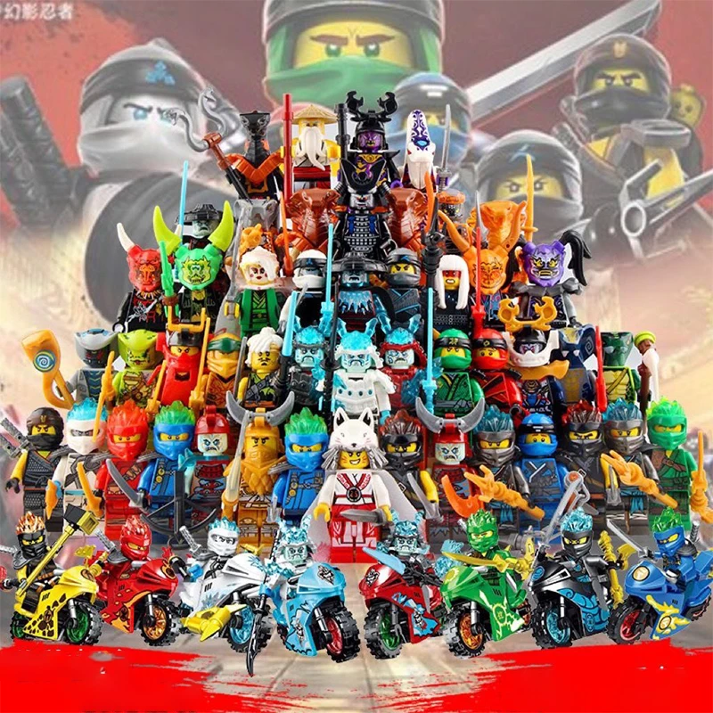 24-teilige Anime-Charaktere Ninja-Figuren Garmadon Jay Lloyd Samukai Cole Harumi Ultra Violet Pyro Snake Baustein Kinderspielzeug