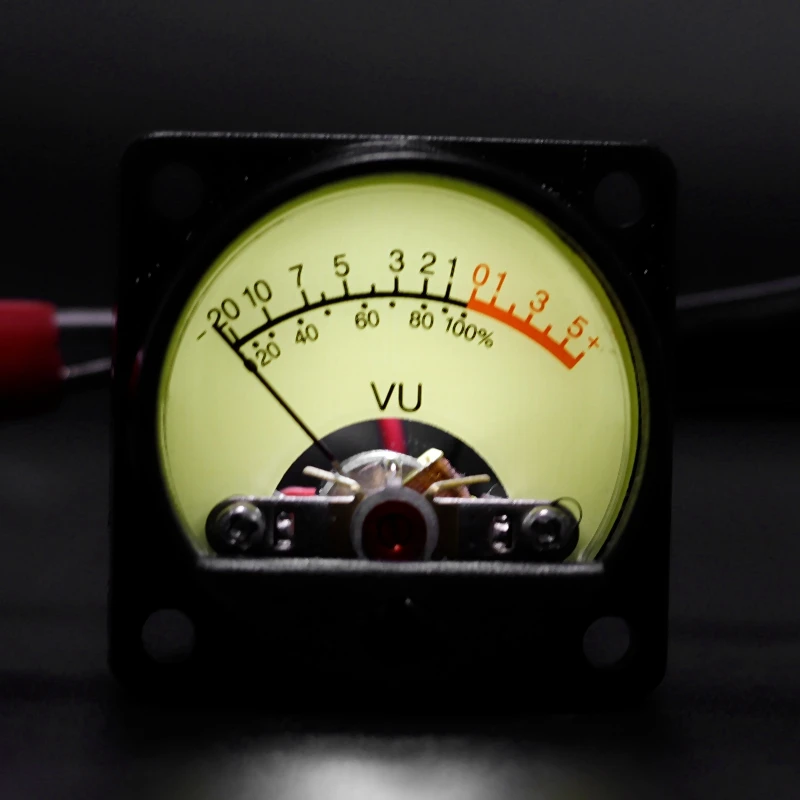 VU Level Meter TR-35 500 VU Meter Panel Mechanical Pointer Type Audio Level Meter White LED 2.8-3.8V 20MA 5