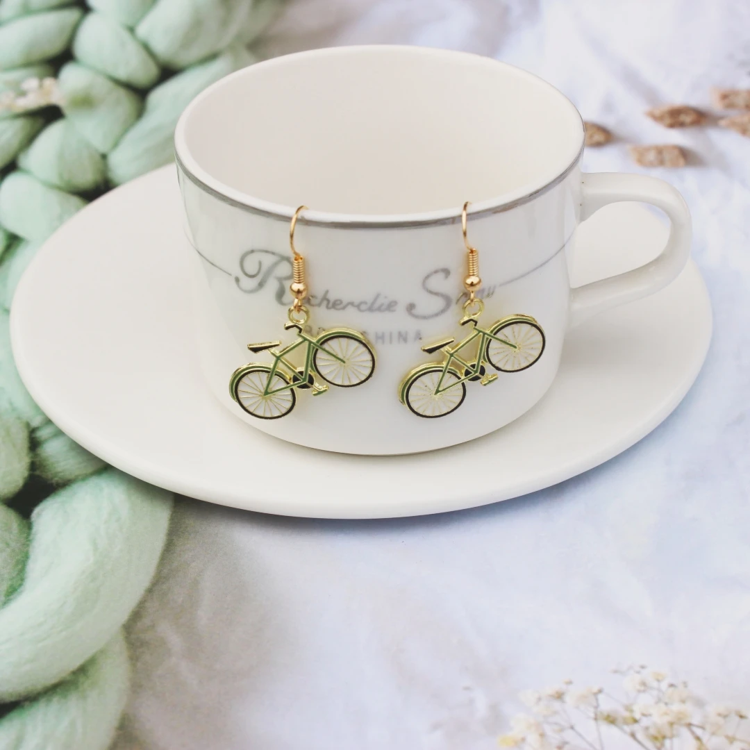 

New bicycle Pendant earrings women's earrings Fashion Jewelry Wholesale