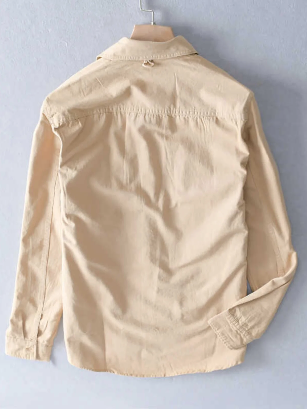 2024 New Men's Long Sve Workwear irt Loose Fit Trendy Spring Autumn Top Youth Sle No Ironing Required Stand Cut