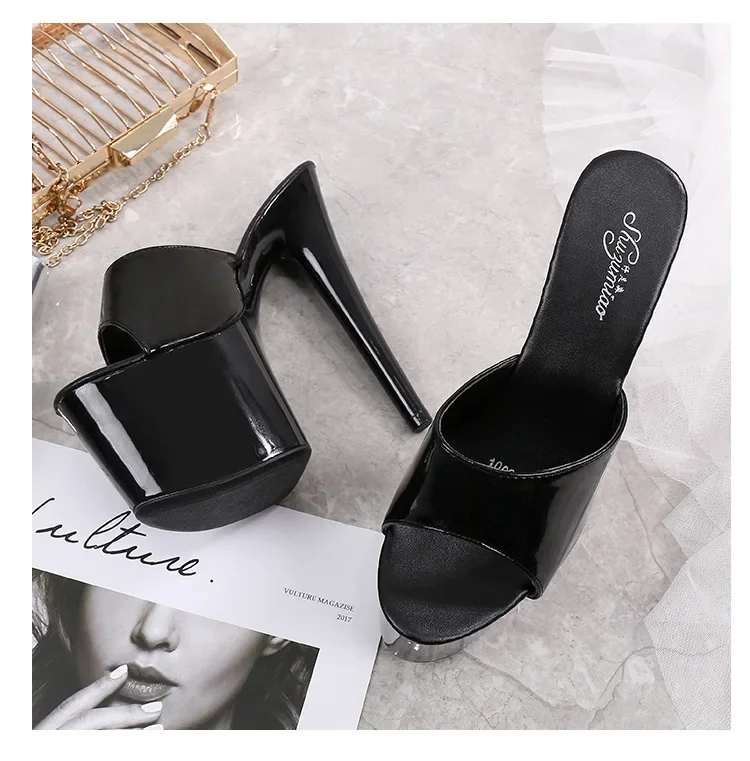 Mclubgirl Neue Sexy Extreme Stiletto High Heels Frau Sandalen Designer PVC Transparent Schnalle Stripper Pumpen Schuhe LFD – Detail 25