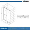 Semi-Frameless Sliding Shower Doors Shower Enclosure with 1/4" Clear Glass Bath Door Screen Chrome Finish Shower Glass Door 6