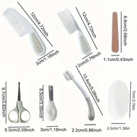 1 set of baby toothbrush, combing and care kit, children's nail clippers, nail file and scissors, infant daily care set 4