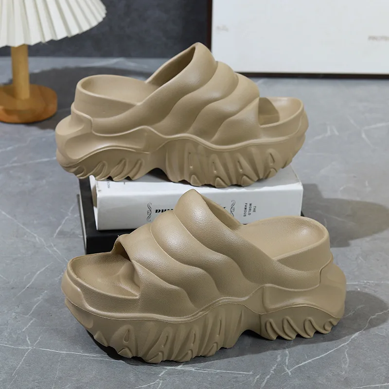 New high heel 9 cm platform slipper women summer height