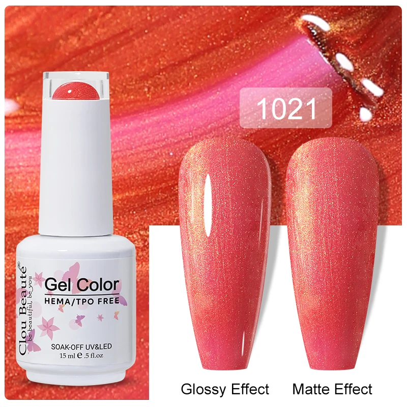 Clou Beaute 15ml Black Red Semi-Permanent Gel Nail Polish