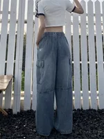 Retro Style Straight Leg Jeans For Female Niche Design, Loose And Multi Pocket Wide Leg Pants For Women's Jeans 6
