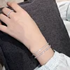 NeeTim 3mm 4mm Moissanite Tennis Bracelet 925 Sterling Silver with White Gold Plated Pass Diamond Tester Bracelets for Women Men 4