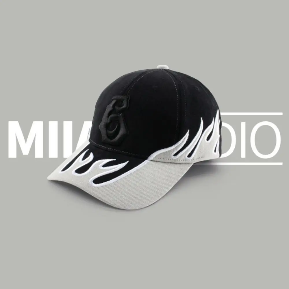 

Модная бейсбольная кепка в стиле хип-хоп, шляпа от солнца с вышивкой в виде пламени, крутая уличная Кепка унисекс с узором из 6 букв