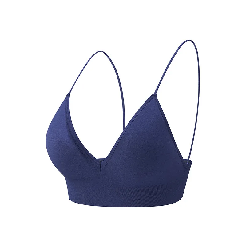 Women Lingerie Bra Women Seamless Bra Camisole Underwear V Neck Gather Up Sports Fitness Yoga Casual
