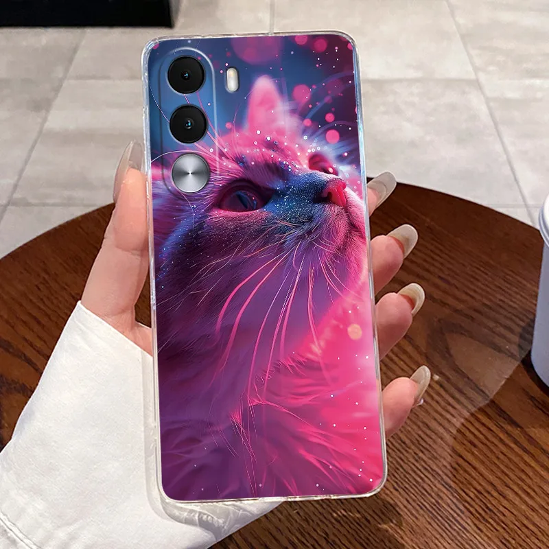 Aesthetic Cute Cat Soft Silicone Transparent Phone Case