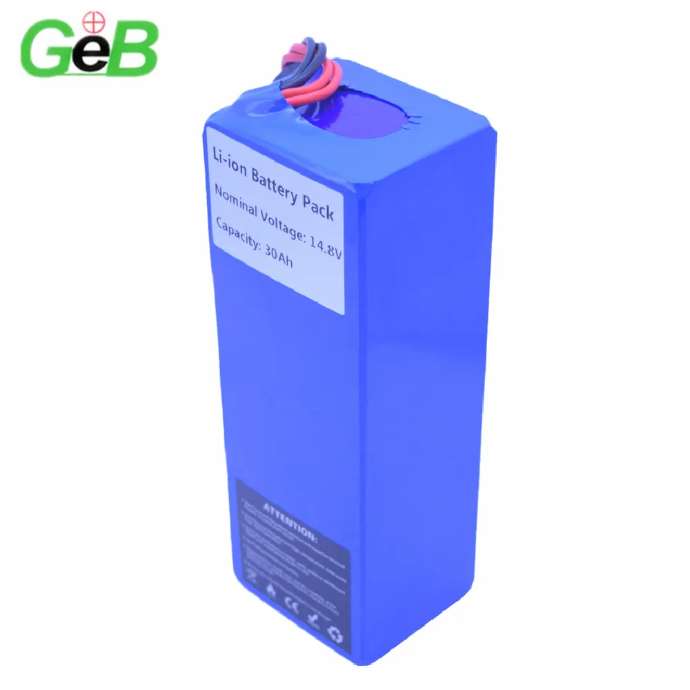 

Factory GEB Battery 4S12P Li ion Rechargeable Battery Pack 30Ah 18650 14.8V 30000mAh Ebike Batteries 14.8V 36V 48V 72V E-Scooter