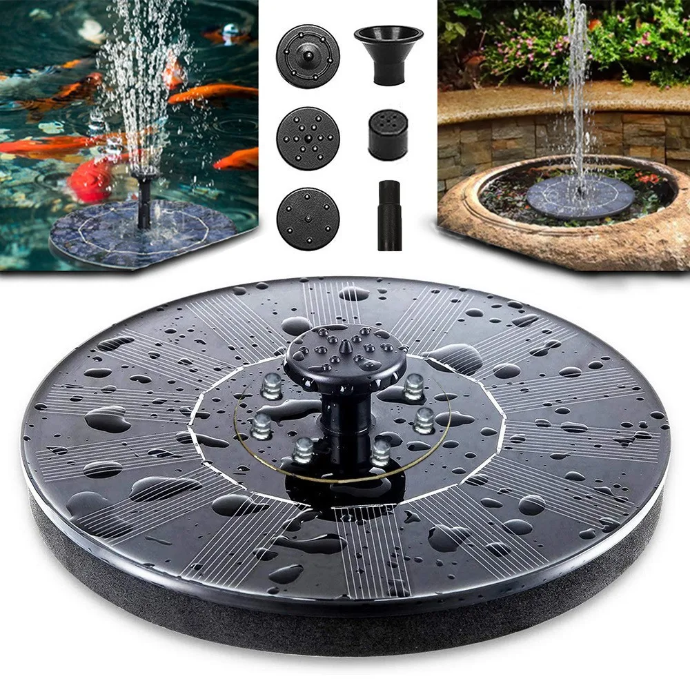 Solar fountain Solar powered fountain Garden pond fountain Floating garden waterfall pump