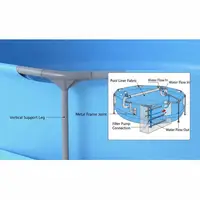 Piscine hors sol ronde 36 mx 76 cm avec structure métallique et pompe filtrante, capacité 6125 L, piscine de jardin pour adultes, bleue 4