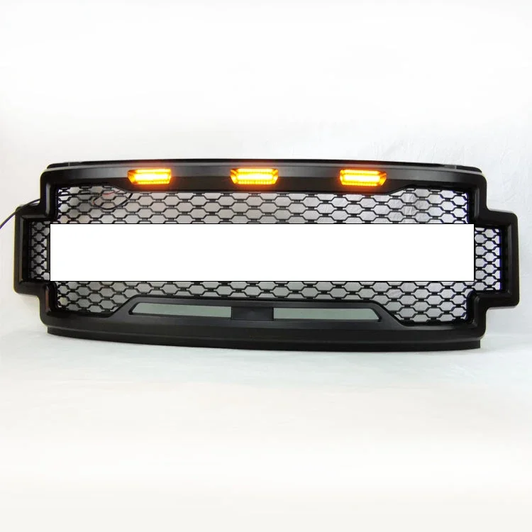 

Upgrade Pickup Vertical Black Grille Front Hood Bumper Grill with LED lights Fit For Ford F250 2018-2020