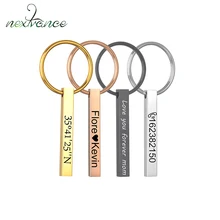  Nextvance Car chain Custom Keychain Stainless Steel Engrave Text Name Date Personality Keyring Unsex Men Birthday Jewelry  Gift 