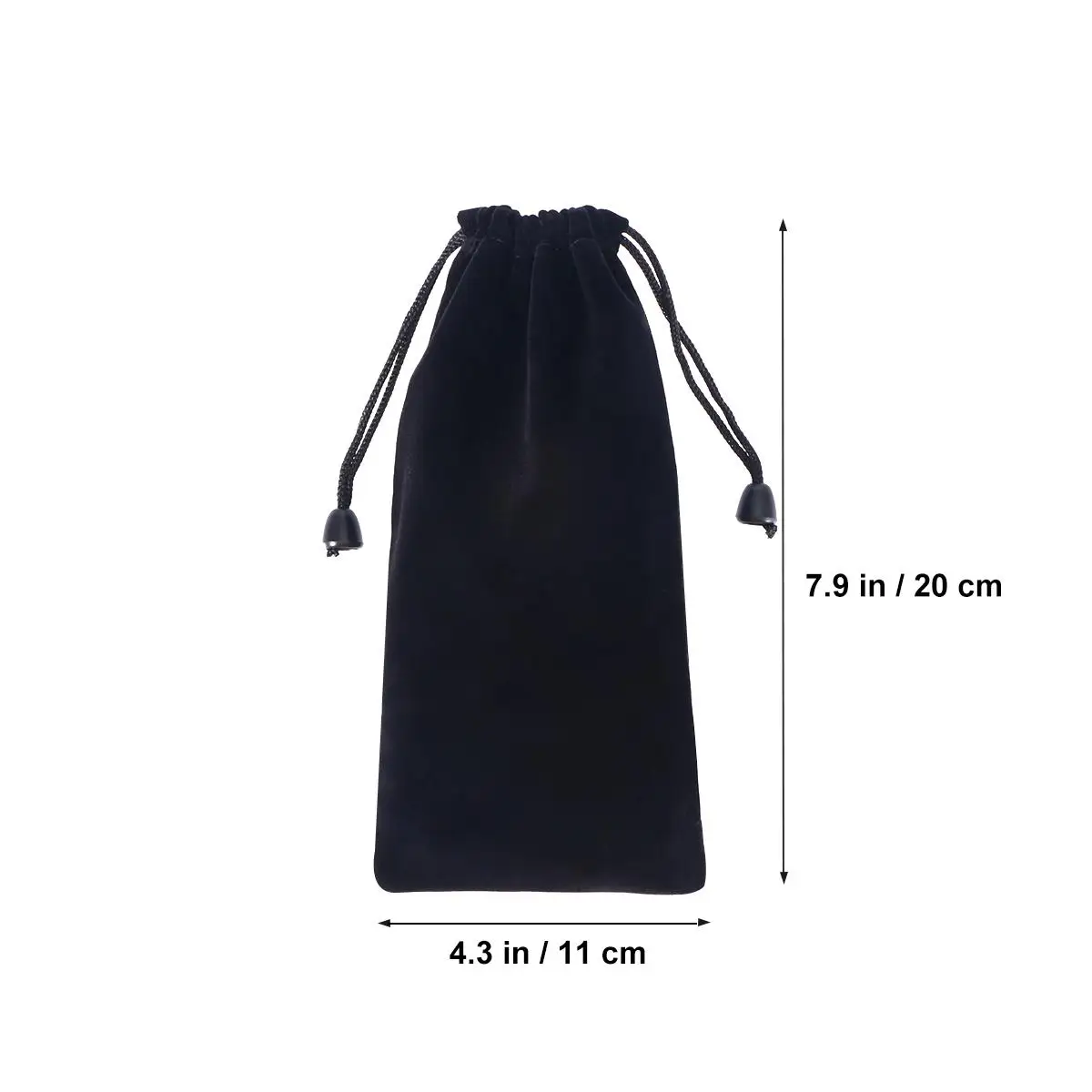 2 Pcs Watch Storage Bag with Drawstring Jewelry Bags Fold Cloth Pouches Black Travel