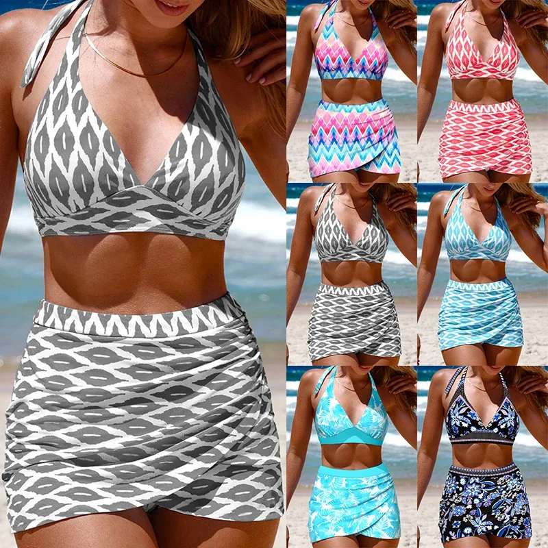 

2023 New High Waist Bikini Sexy Swimwear Summer Dress Swimwear Bikini Set Swimwear Women's Fashion Print Beach Swimwear