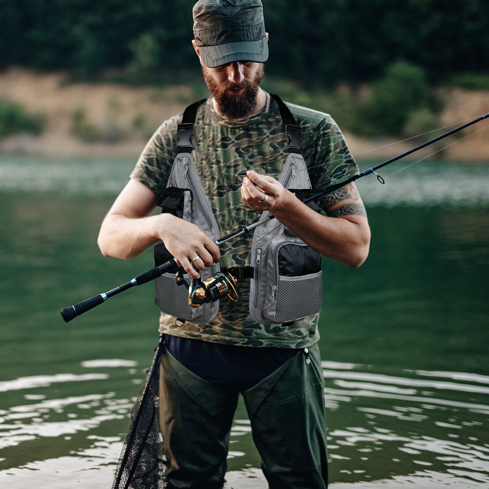 Ultra-light Fishing Vest Men Women Breathable Adjustable Waistcoat with  Pockets D Rings for Boating Kayaking Fishing