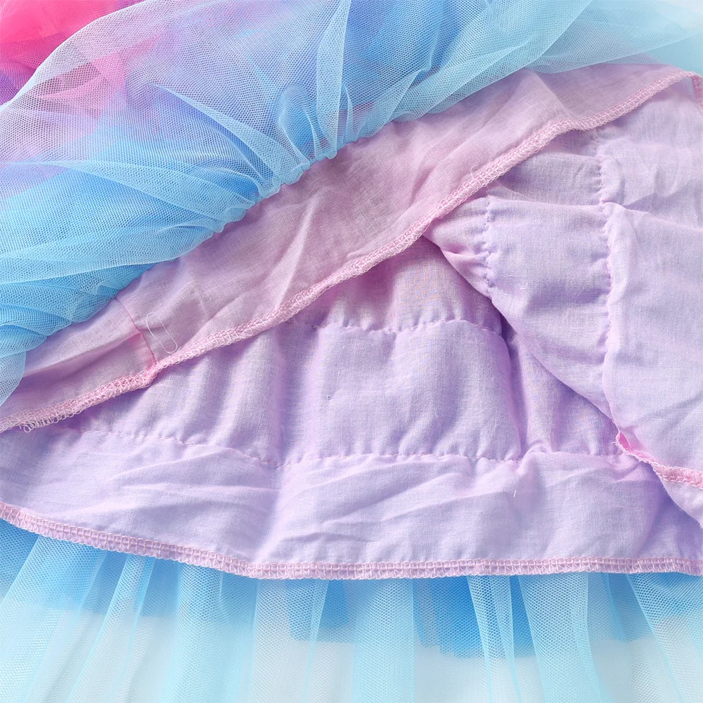 VIKITA Girls Butterfly Princess Party Tutu Dress Kids Long Sleeve Autumn Spring Layered Mesh Colorful Dresses