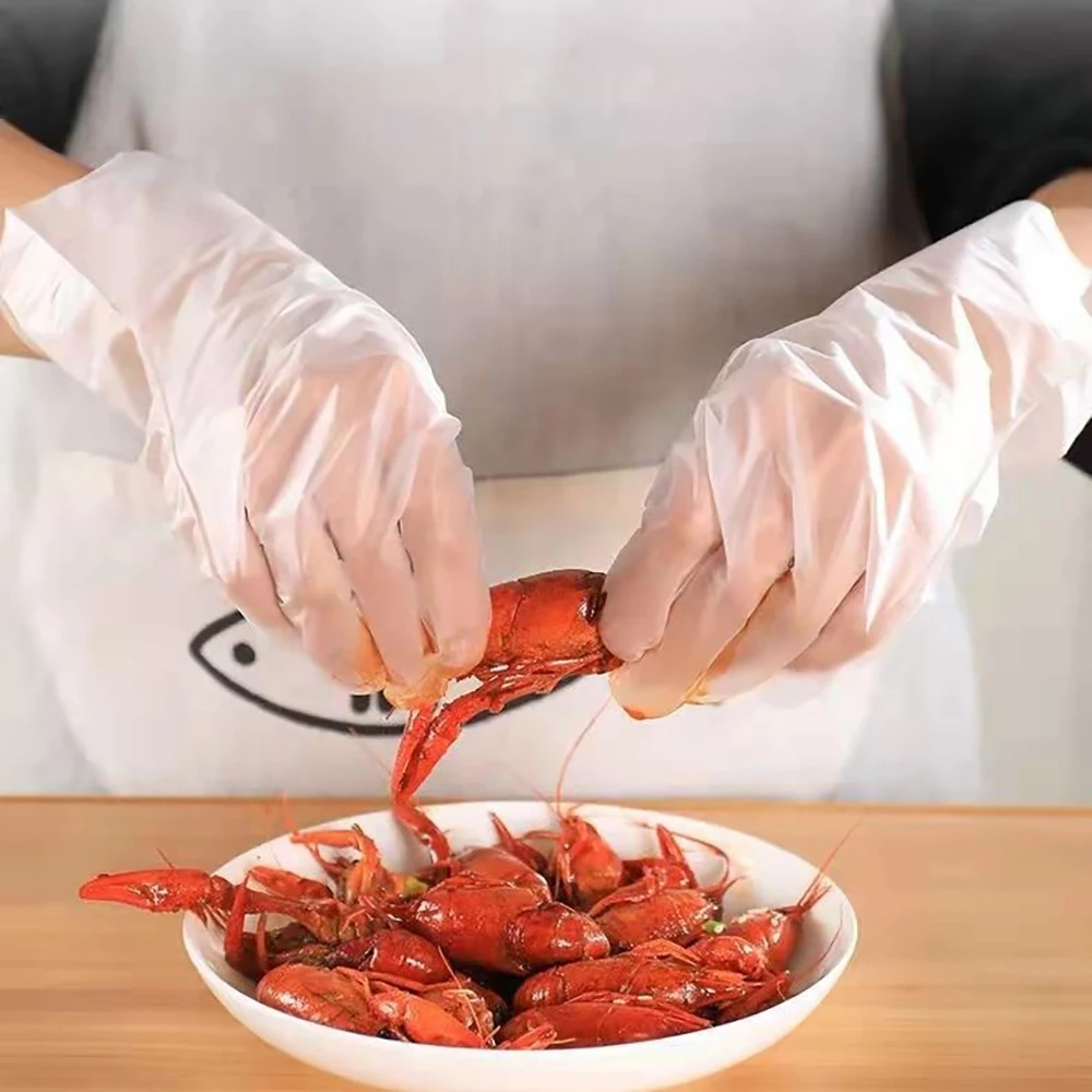 Disposable TPE Gloves Food Grade Household Kitchen Oil Resistant Plastic Gloves Baking Tools