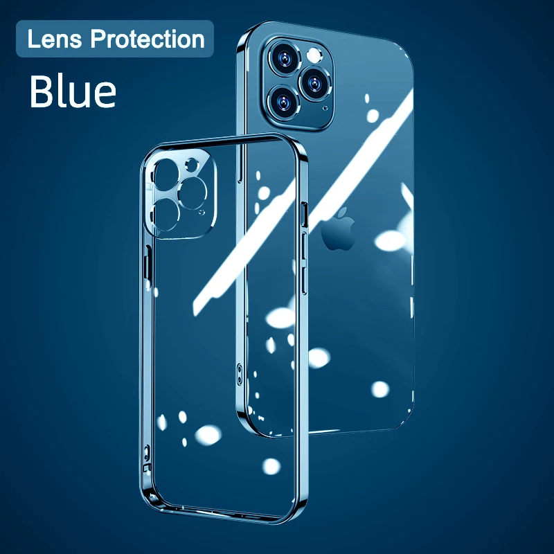 Joyroom Clear Case For iPhone 12 13 Pro Max Back PC+TPU Shockproof Full Lens Protection Cover For iPhone 11 Pro Transparent Case cell phone belt pouch Cases & Covers