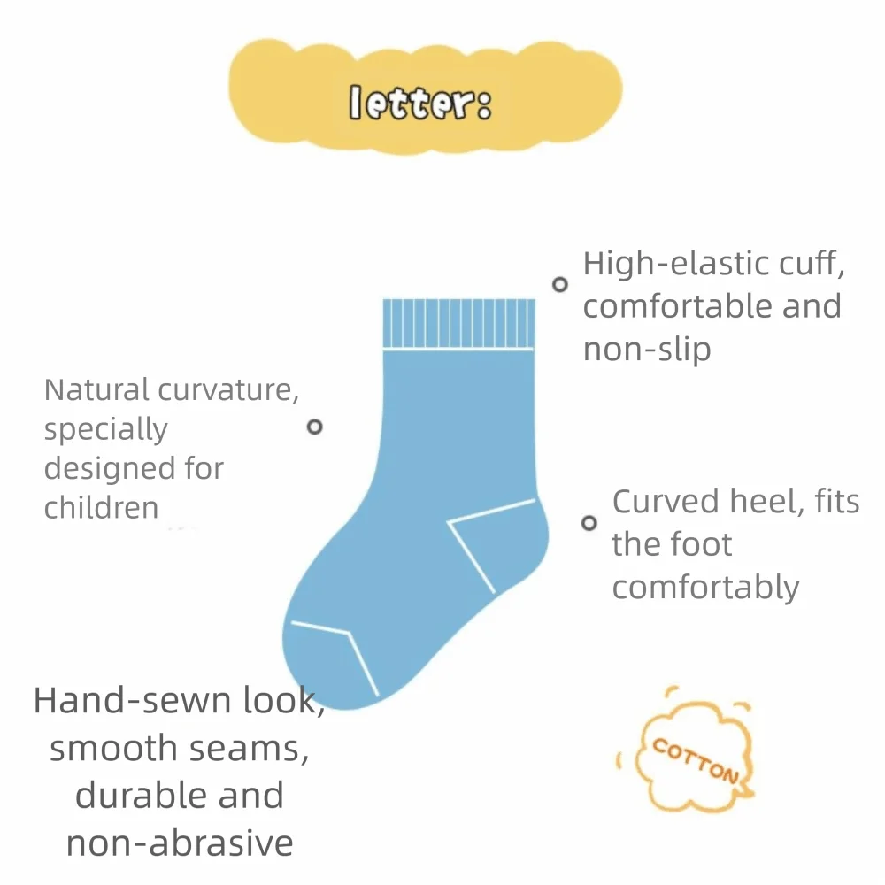 8Pairs Bear Ears Baby Cotton Socks Cat Rabbit Breathable Toddle Short Tube Socks Autumn Spring Cute Children Cartoon Socks