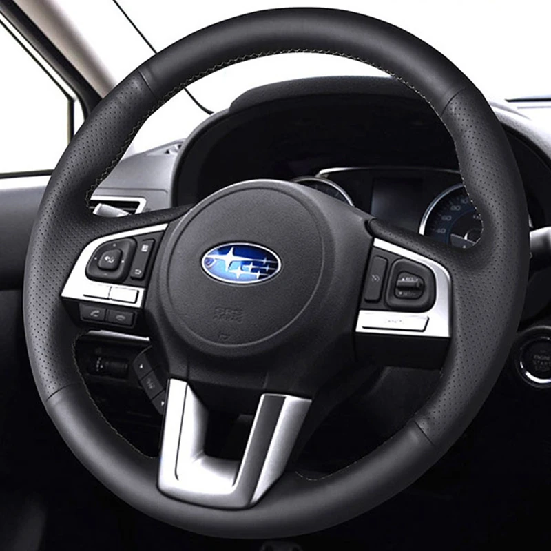 Car Steering Wheel Cover For Subaru Legacy Outback XV Forester 2015 2016 DIY Car Original Steering Wheel Braid steering wheel cover