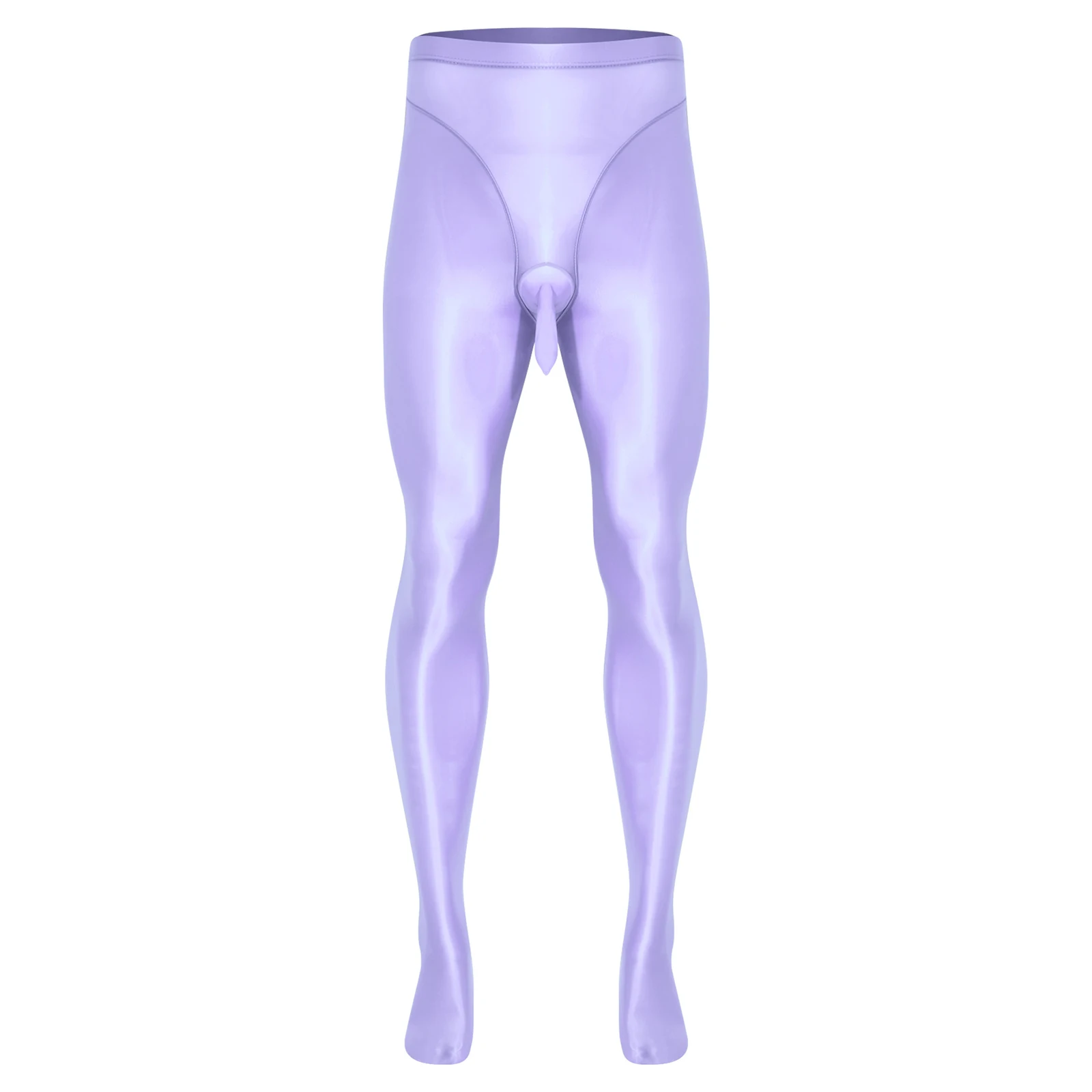 Mens Lingerie Sexy Sheer Pantyhose Stockings Gay Male Underwear Nightwear Bulge Pouch Sexy Footed Tights Glossy Silky Stockings