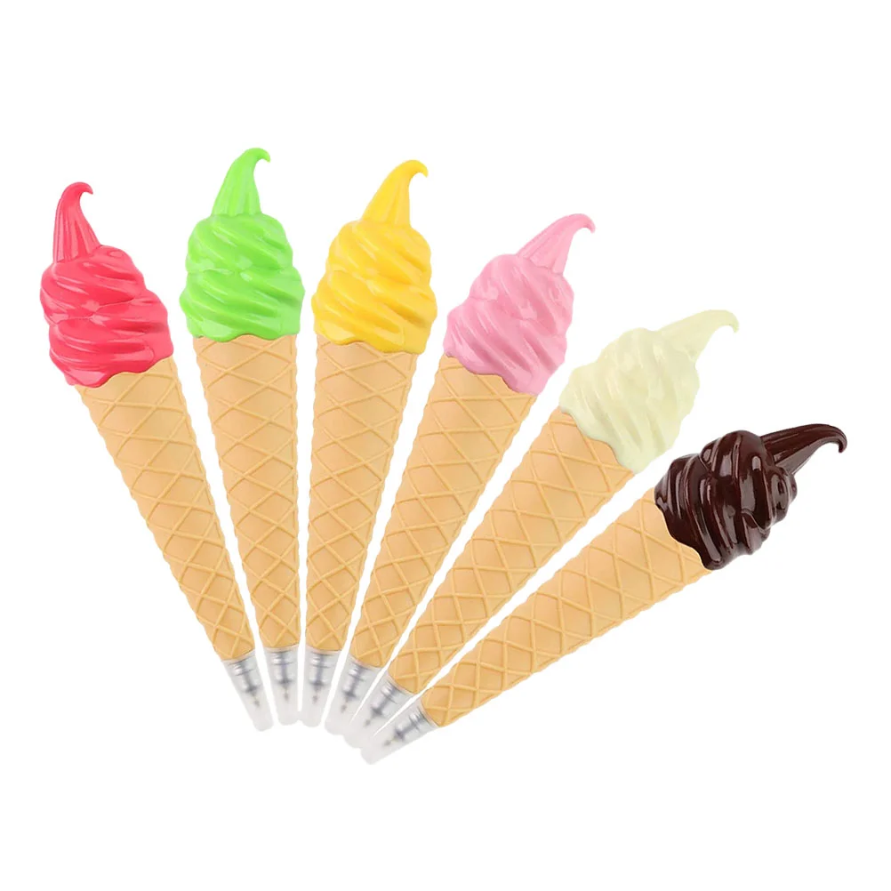 

6 Pcs Ballpoint Pen Ice Cream Pens Office Supplies Stationery Creative Ball-point Plastic Student Ornament