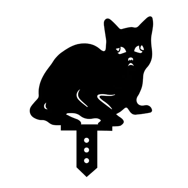 Húsvéti Udvari Díszek Műanyag Üreges Fedélzeti Kártya Dísz Kültéri Fekete Macskák Gyep Jel Macska Művészet Rajzfilm Szobor - Image 6