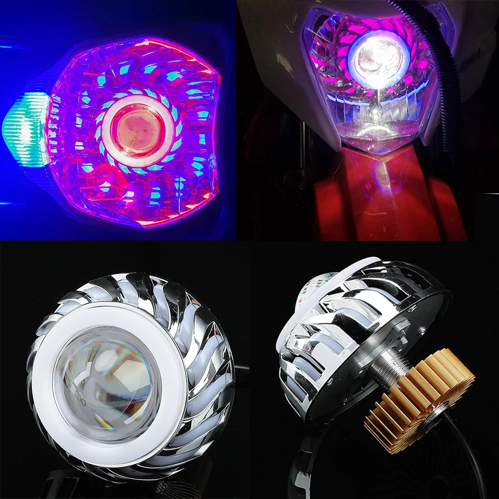 Fari Moto Double Angel Eyes Fari Moto Abbaglianti/Anabbaglianti Fari Moto Devil Eyes Led Proiettore