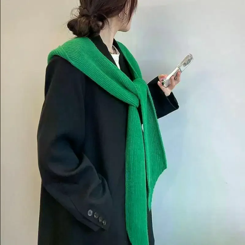 Women's Hat Scarf Set Women Bonnet Balaclava Korean Ins Beanies With Scarf Shawl Neck Warmer Coat Faux Collar Accessories - 2