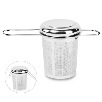 Stainless Steel Mesh Tea Infuser with Lid Reusable Cup Strainer Loose Leaf Spice Filter for Teapots Mugs Cup to Steep Tea Coffee 1