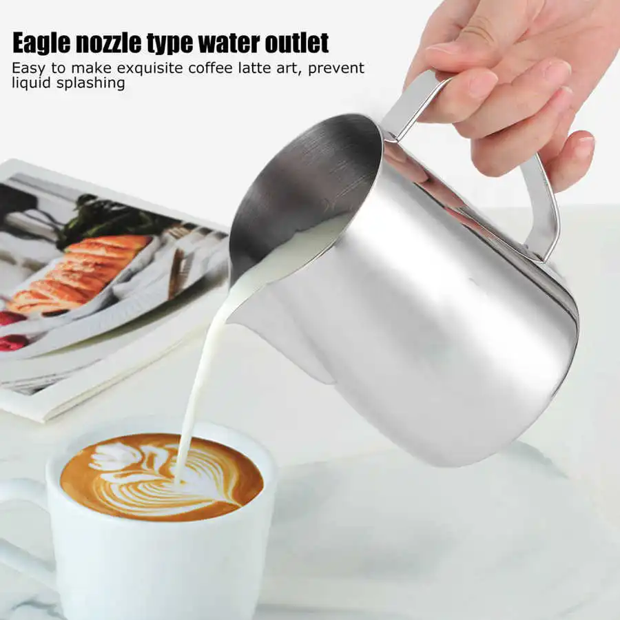 Milk Frother Jug Milk Frothing Jug 380ml/400ml/600ml Stainless Steel