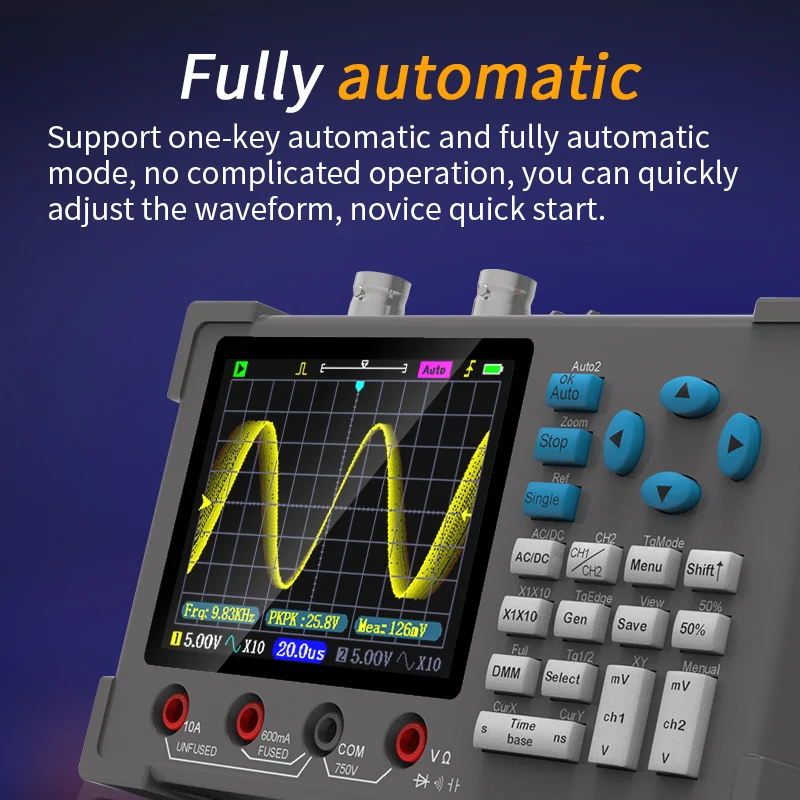 ZEEWEII DSO3D12 3.2 Inch Desktop Digital Oscilloscope 120M Bandwidth Dual Channel Multimeter Signal generator 3 in 1 color screen oscilloscope