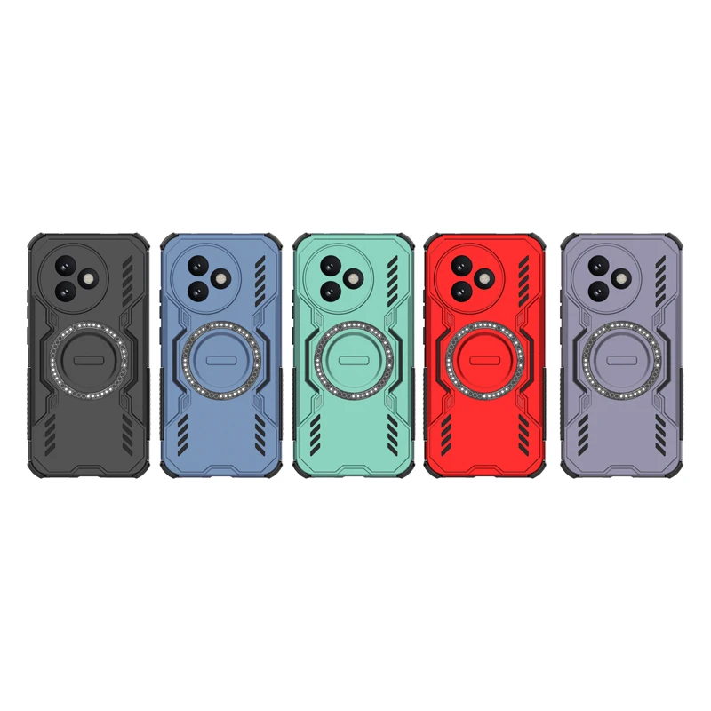 Shockproof Magnetic Adsorption Durable Phone Case with Heat Dissipation, PC+TPU Bumper Cover