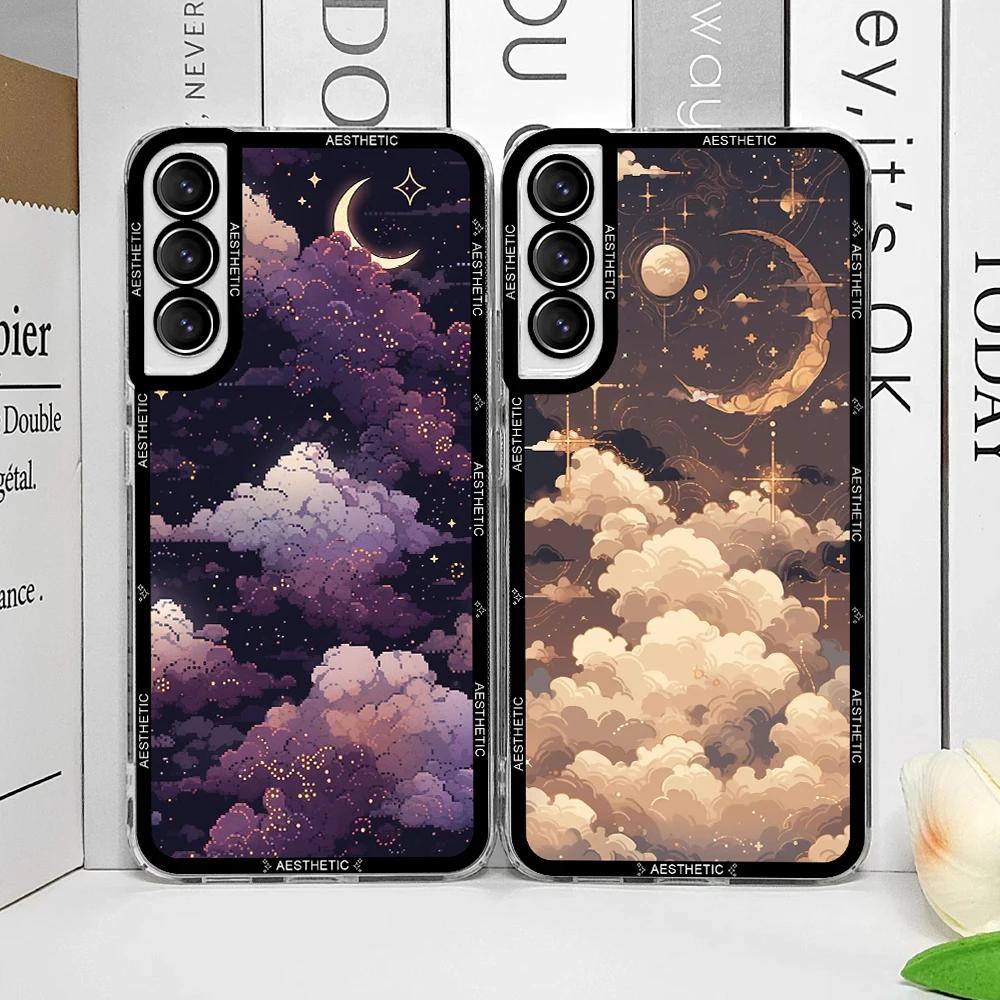 Beautiful Y2K Aesthetic Clouds and Moon Phone Case - Soft Cover