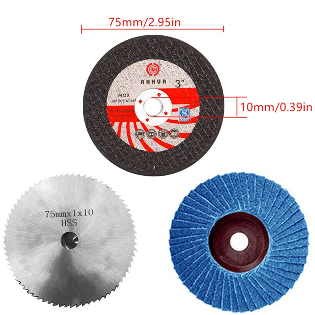 3 In Grinding Wheel Cutting Disc Inner diameter 10mm Grind Disc Cutting Grinding Round For Mini 75 mm Angle Grinder 5/15Pcs
