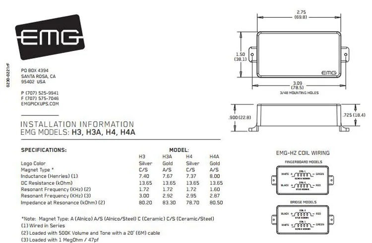 novo, autêntico EUA, EMG HZ, conjunto de