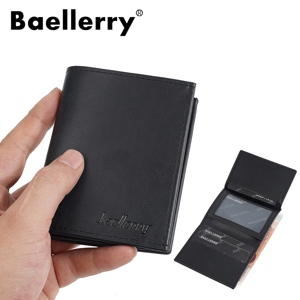 Vintage Leather Wallet for Men, Baellerry Slim Bifold Wallet with 10+ Card Slots & Cash Pocket, RFID Protection, Gift for Dad Bo