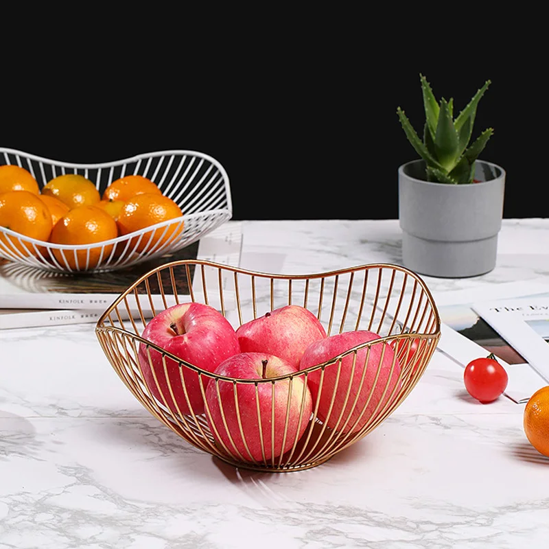 Fruit Storage Basket Metal Wire Home Dining Table Indoor