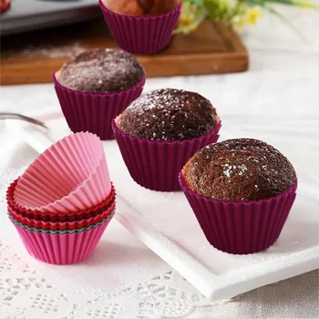 12pcs/Set Silicone Cupcake Cup Bakeware 1
