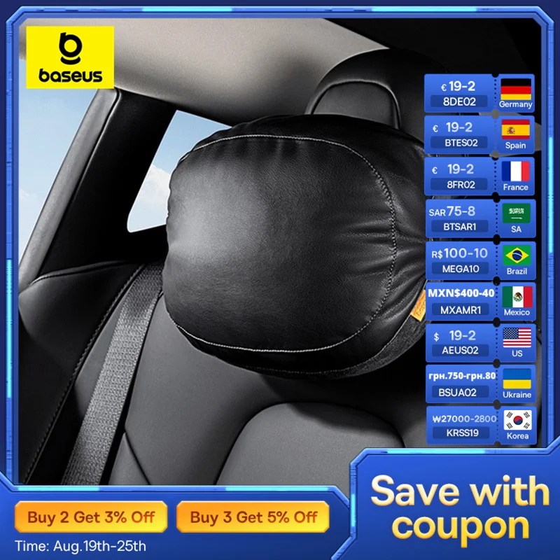 Car Headrest Car Pillow Car Neck Pillow Double-Sided Car Driving Neck Pillow Headrest Cushion For Car Travel Rest Accessories