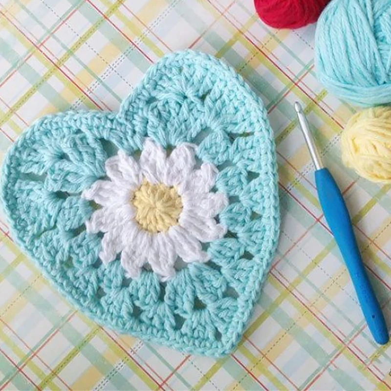 Crochet Needles Aluminum Hook with Colorful Soft Rubber Grip Cushioned Knitting