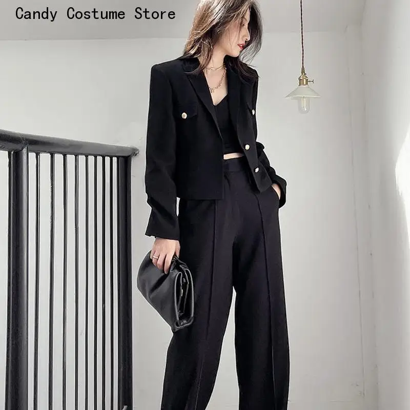 Outwear Blazers Casual Women Crops Design Fashion Solid Harajuku Slim Ins Female Spring Fall All-match Notched Hipster Mujer New