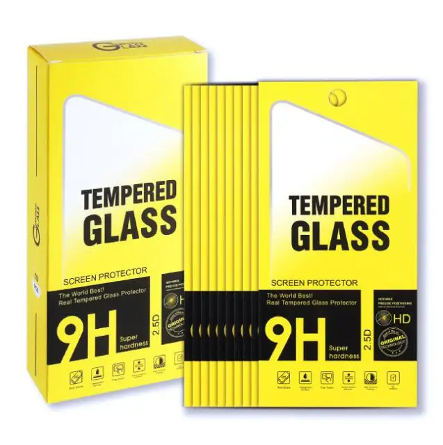 

10in1 Universal Paper Retail Package Box For iphone 12 13 14 15 Samsung Htc lg Tempered Glass Screen Protector Film 100/200pcs