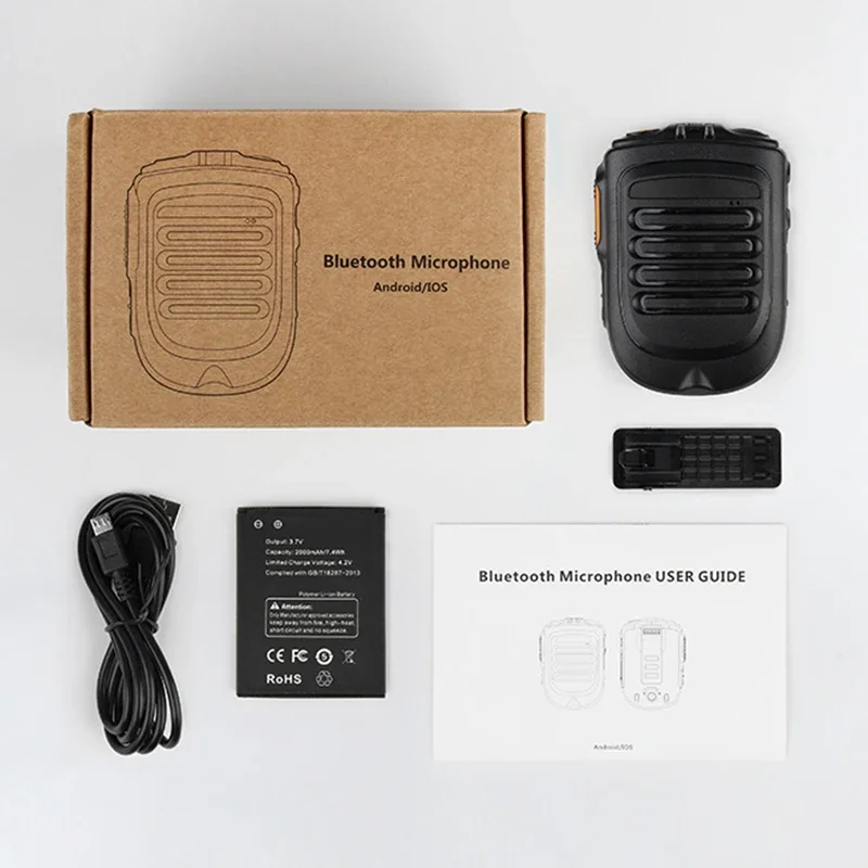 UNIWA BM001 Zello Walkie Talkie Zello SOS Zello PTT Button 2000mAh POC Handheld Wireless BT Microphone for Alps F40 F22+F25 6