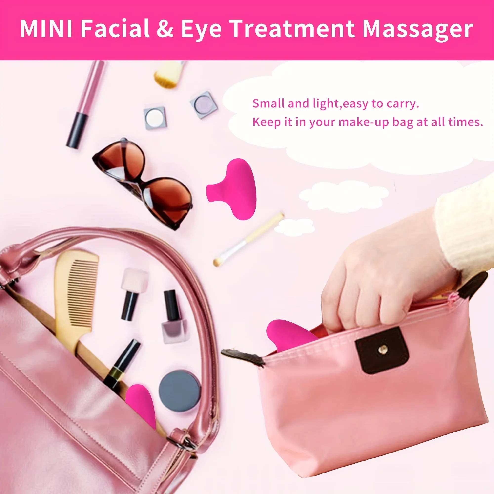 Eye Massager Pocket Mini Ring Face and Eye Massager Portable USB Charging Waterproof Face Eyes Relieve Fatigue Facial Skin Care Tools